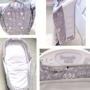 Foldable Snuggle Nest Infant Bed - Grey & White - Like New